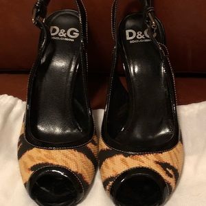 Pre Loved Dolce & Gabbana Animal Print Slingback